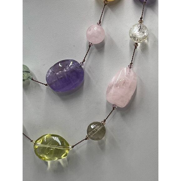 Margo Morrison GREEN, PURPLE AMETHYST, CITRINE, LEMON QUARTZ, Necklace New Other - Picture 8 of 16